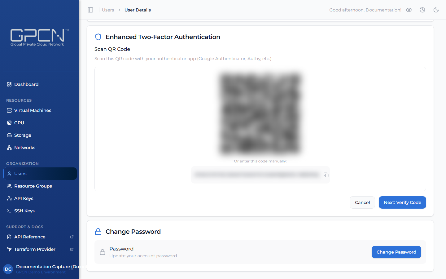 Scan QR Code — authenticator setup