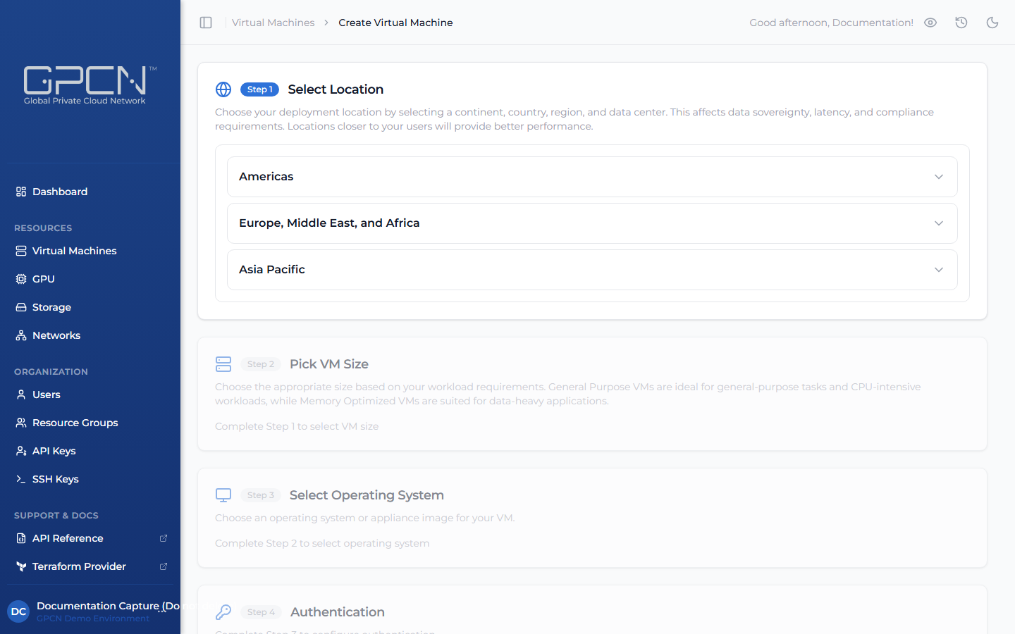Create Virtual Machine wizard