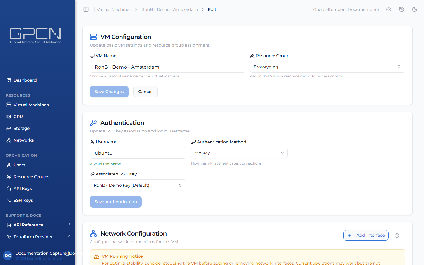 VM Authentication card